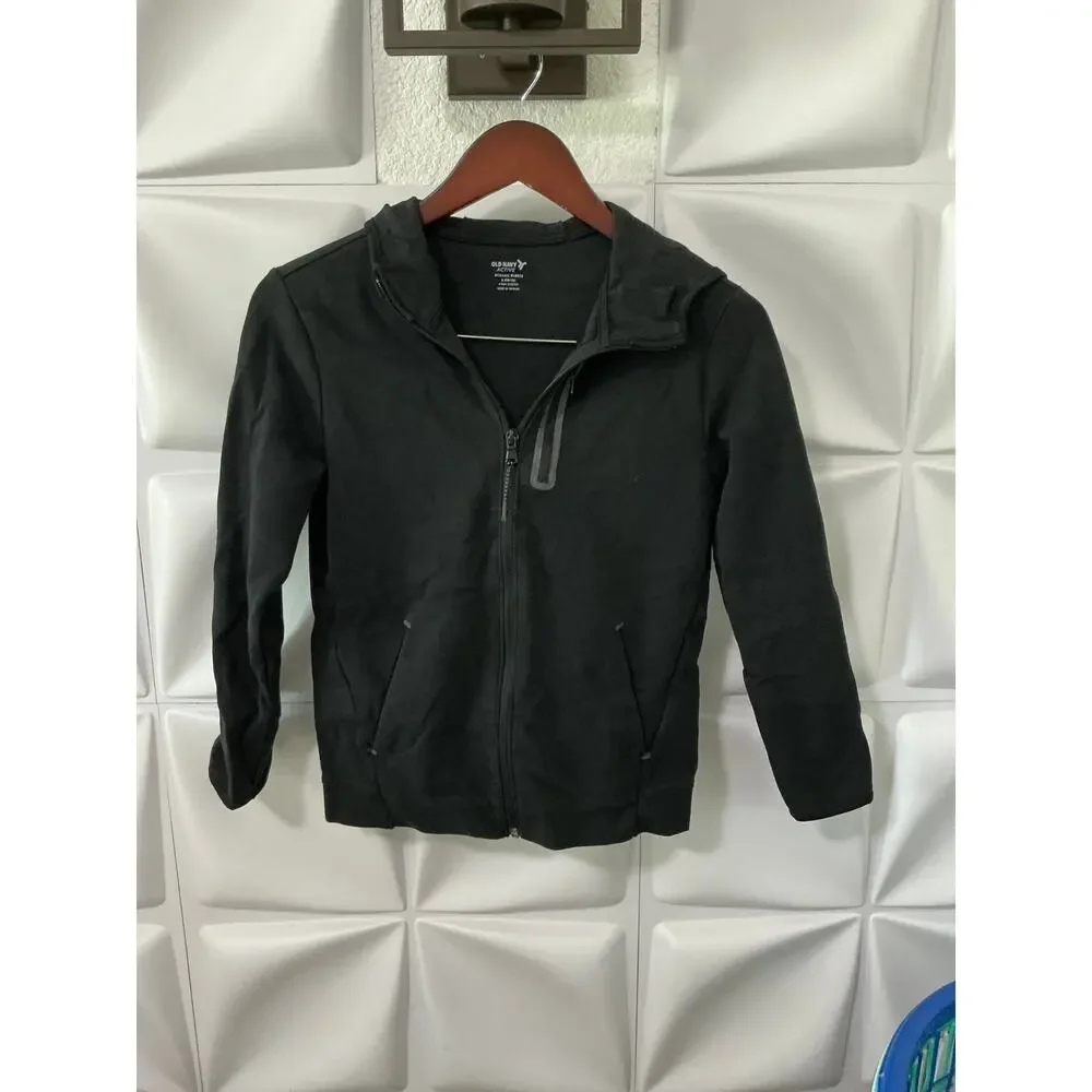 Old Navy Active Boys Dynamic Fleece Black Hoodie Youth Size Large 10/12